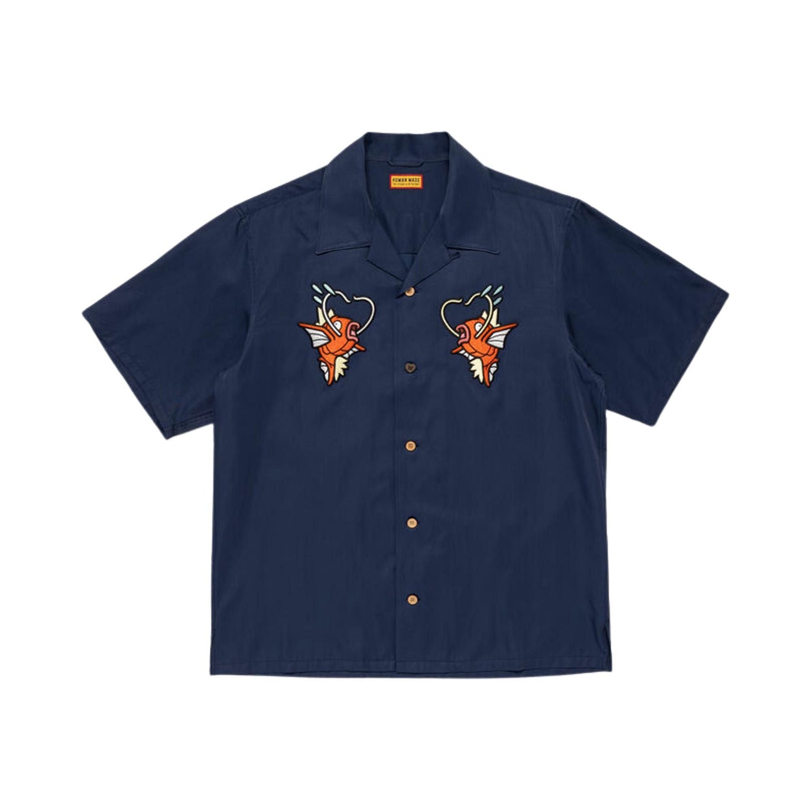 Human Made x Pokémon Magikarp aloha shirt in navy, available in NZ at Im Your Wardrobe