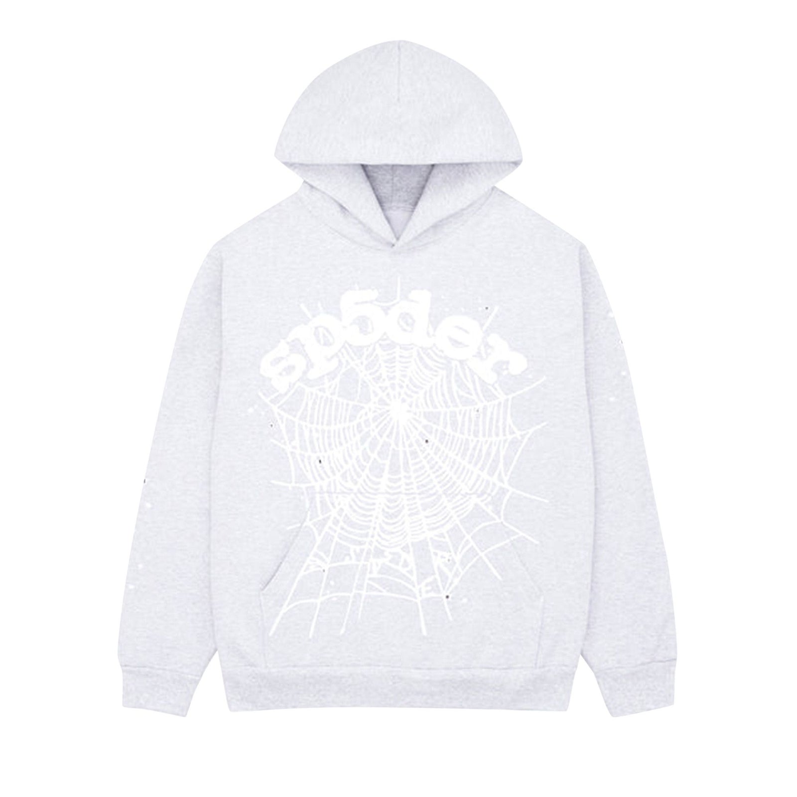 Sp5der OG Web Hoodie Heather Grey front