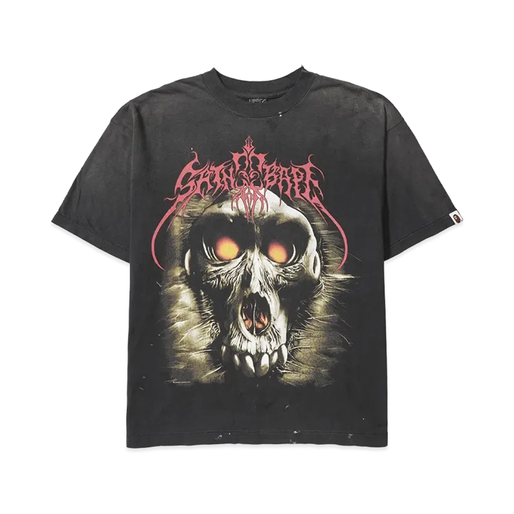 A Bathing Ape x Saint Michael Saint Bape Tee Black (FW25)