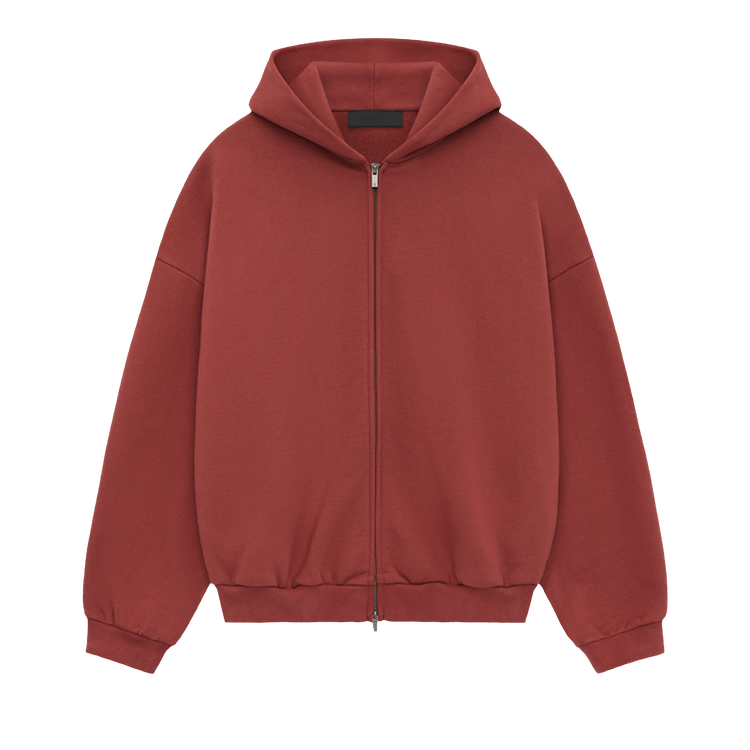 Fear of God Essentials Heavy Fleece Full Zip Hoodie Crimson (FW24)