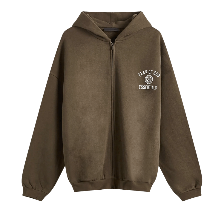 Fear of God Essentials Fleece Full Zip Hoodie Brown (FW24)