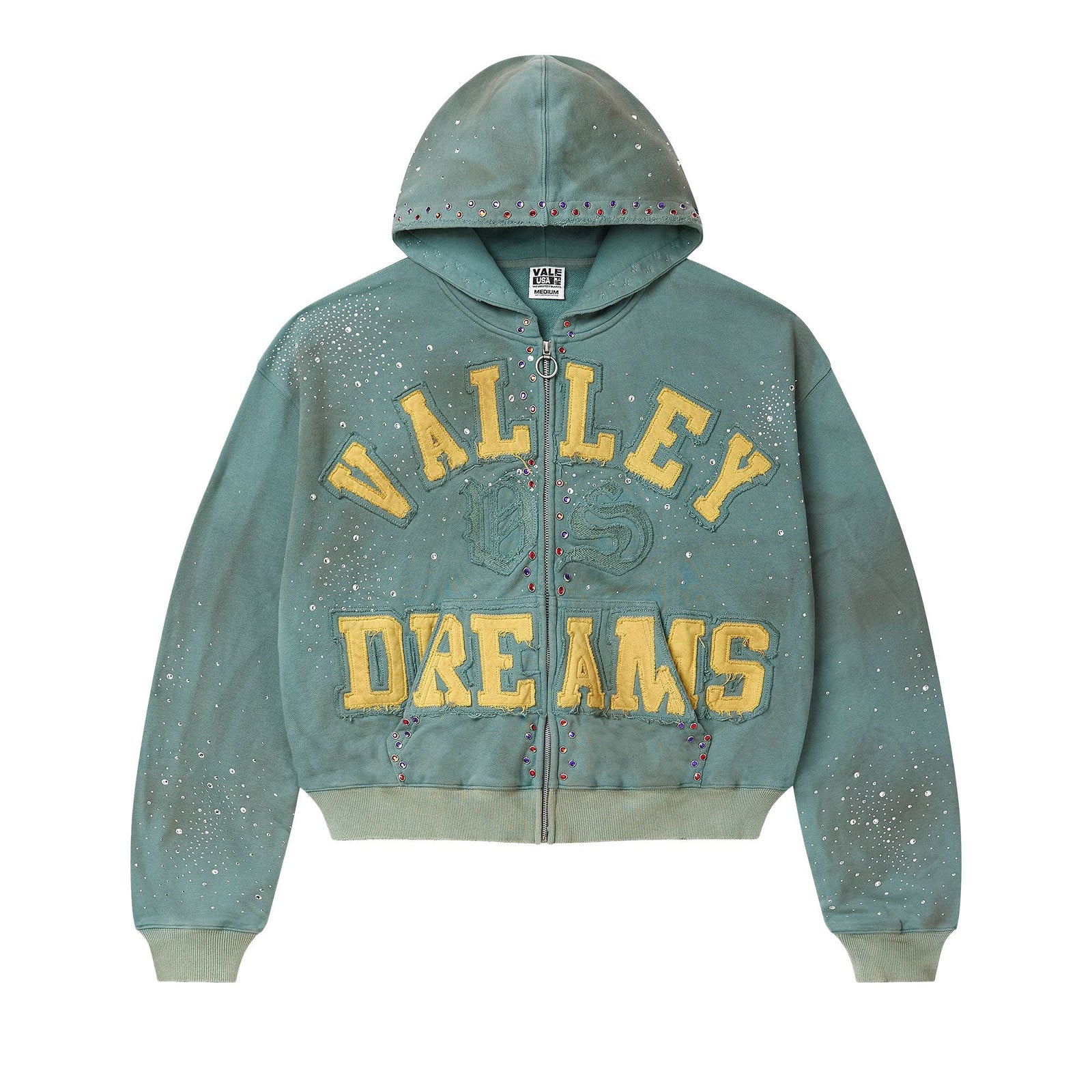 Vale Forever Bank Zip Up Hoodie Dark Mint front