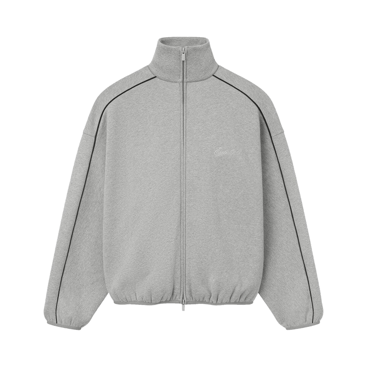 Fear of God Essentials Modern Track Jacket With Piping Concrete Heather/Black (FW25)