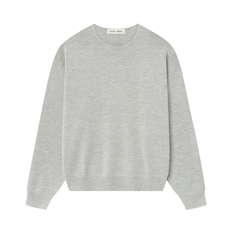 Fear of God Essentials Merino Long Sleeve Crewneck Sweater Concrete Heather (FW25)