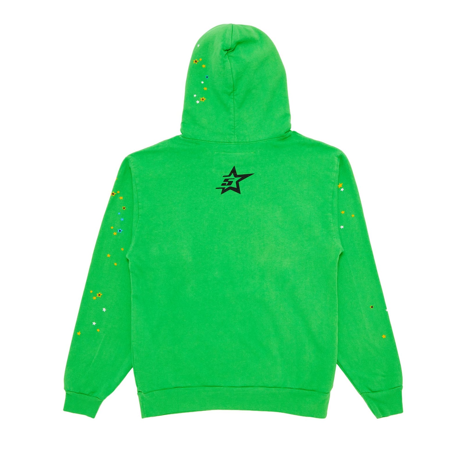 Sp5der Punk V2 Rhinestone Hoodie Bright Green front