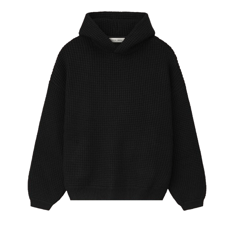 Fear of God Essentials Heavy Waffle 90s Hoodie Vintage Black (FW25)