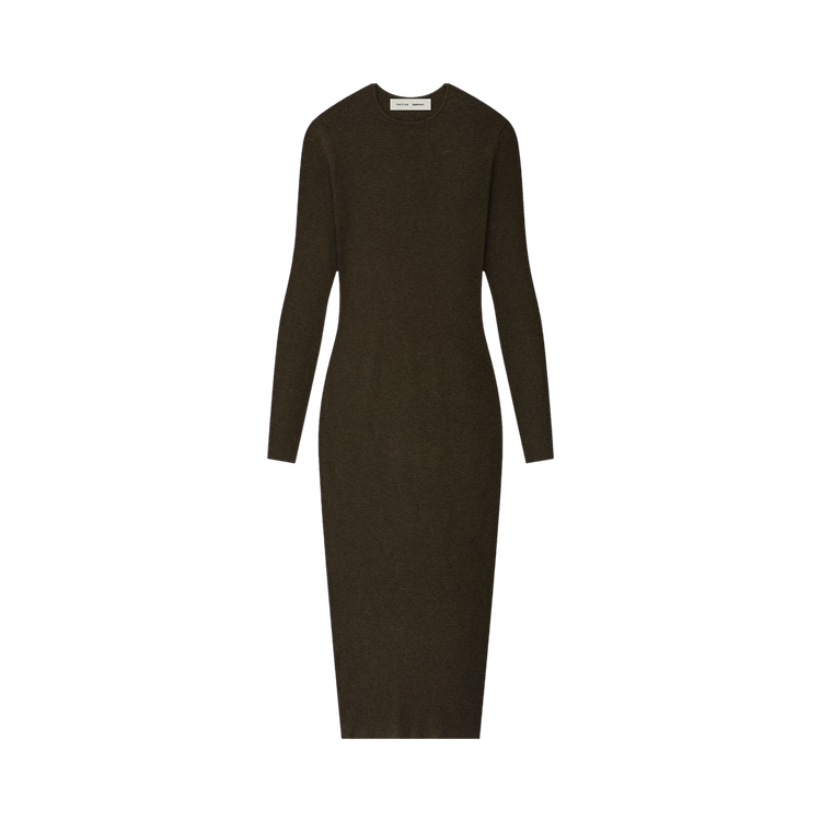 Fear of God Essentials Women's Rib Long-Sleeve Dress Brown (FW25)
