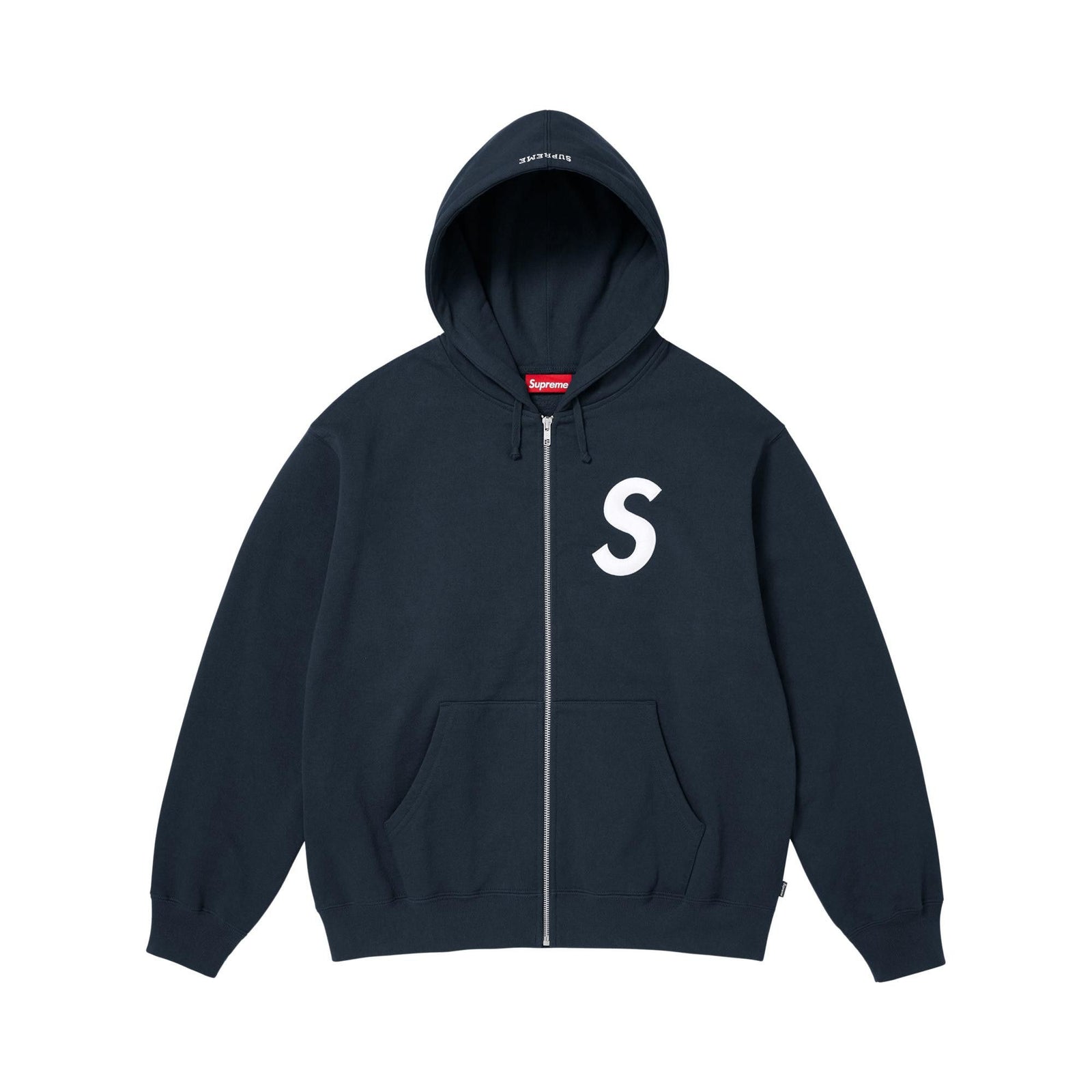 Supreme S Logo Zip Up Hooded Sweatshirt (FW24) Navy - Im Your Wardrobe