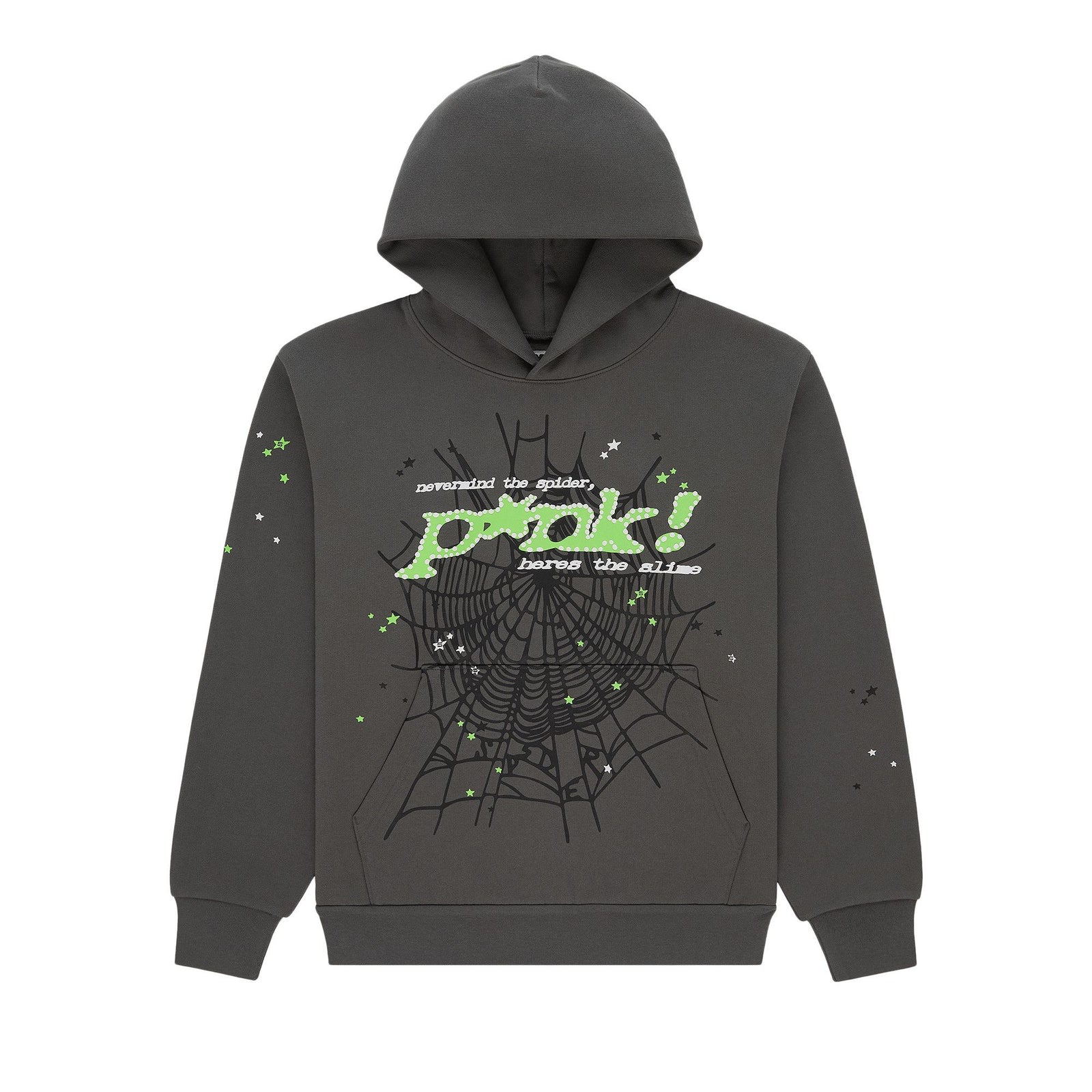 Sp5der SP5 Punk Pullover Hoodie Slate front