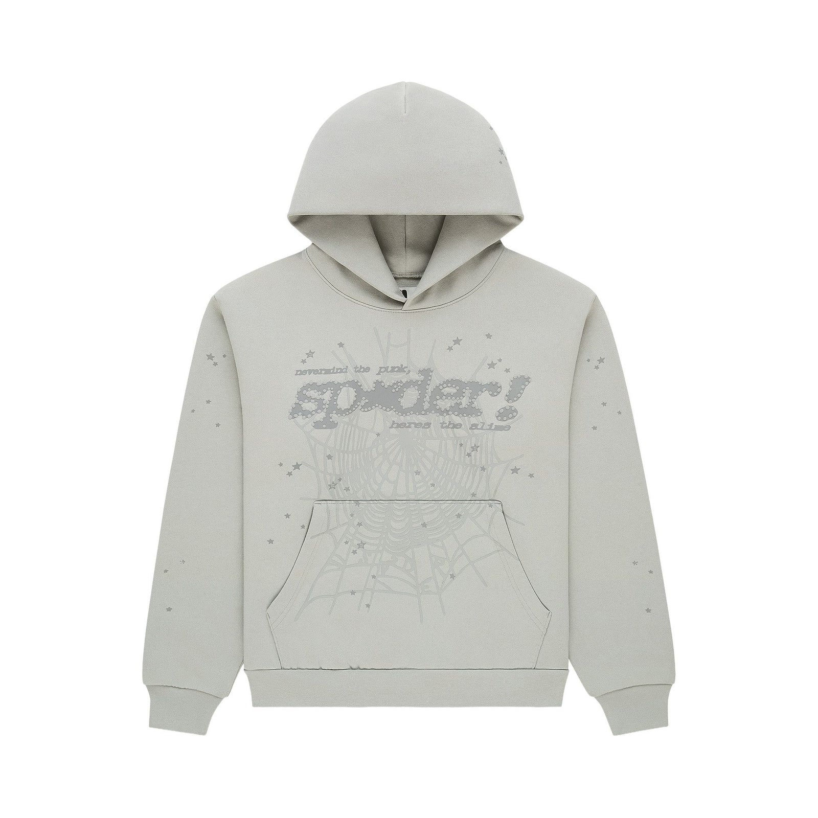 Sp5der Tonal Punk V2 Hoodie Sport Grey front