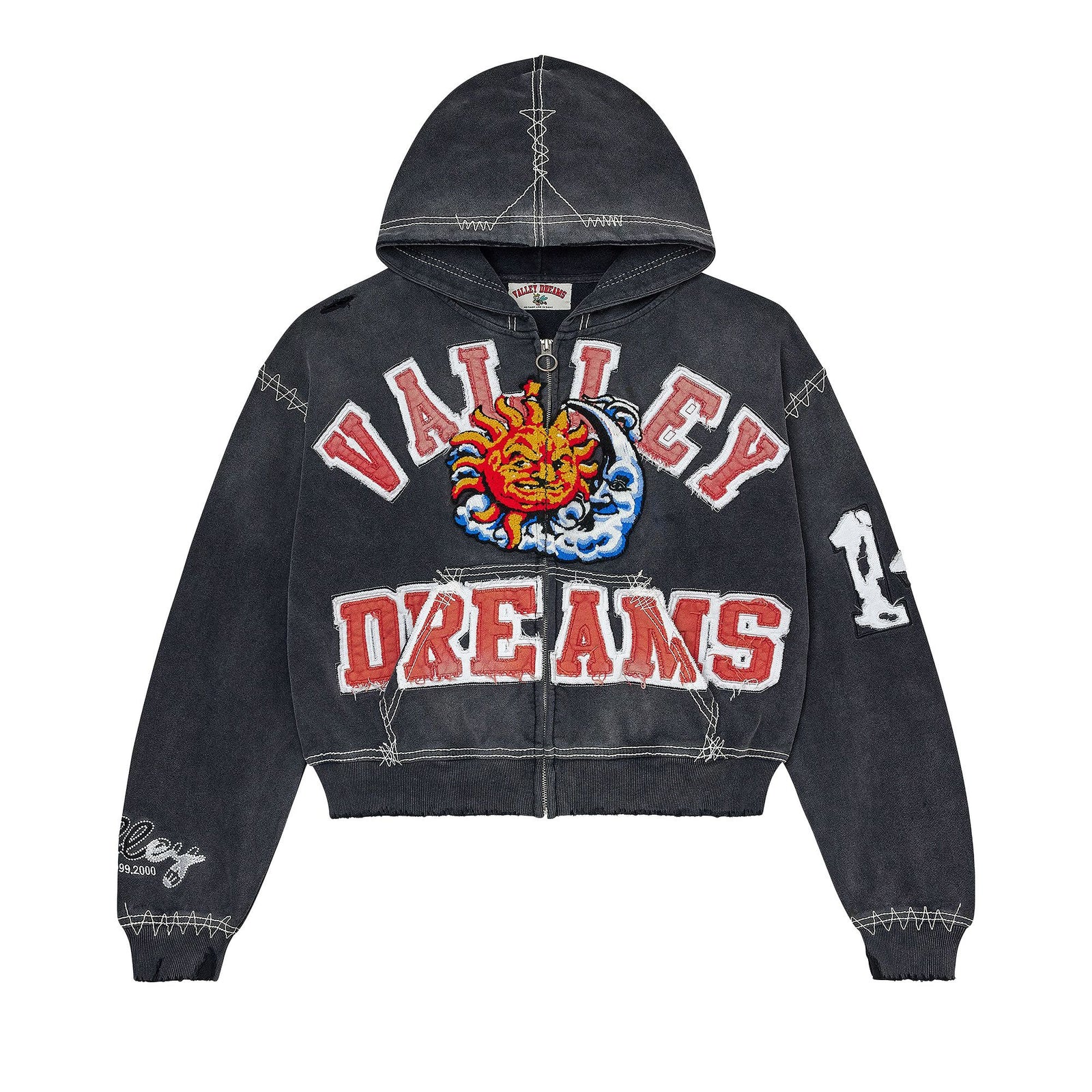 Vale Forever Sunny Zip Up Hoodie Black front