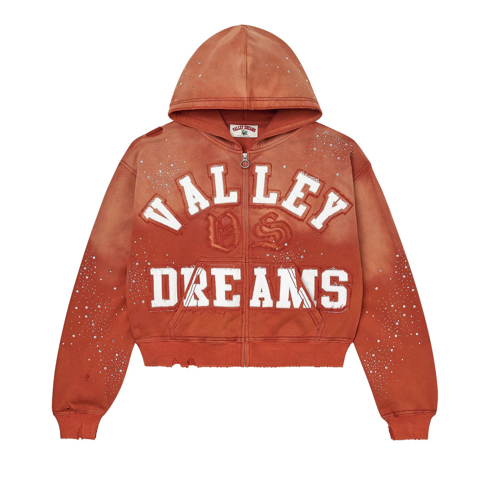 Vale Forever Classico Zip Up Hoodie Orange front