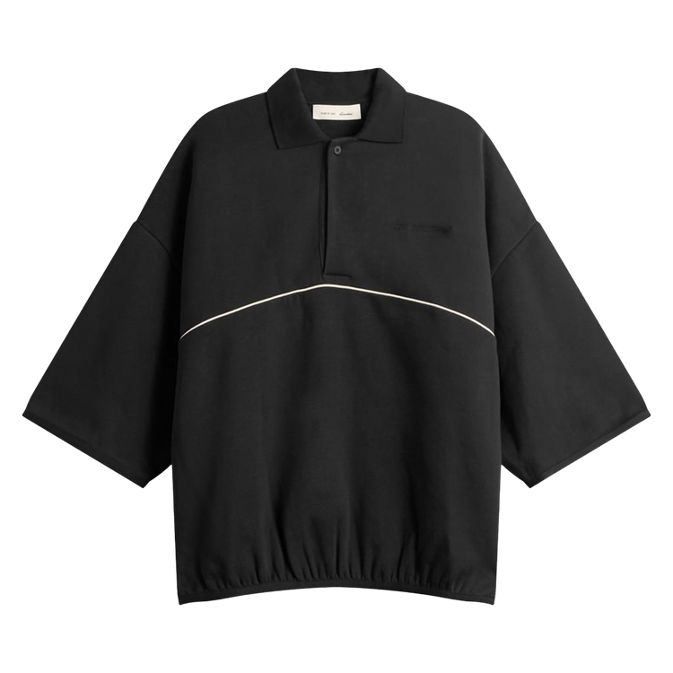 Fear of God Essentials Active Trace Quarter Sleeve Modern Polo Vintage Black (SS26)