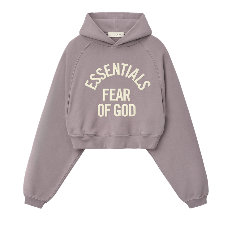 Fear of God Essentials Women's Campus 90s Cropped Raglan Hoodie Faded Mauve (SS26)