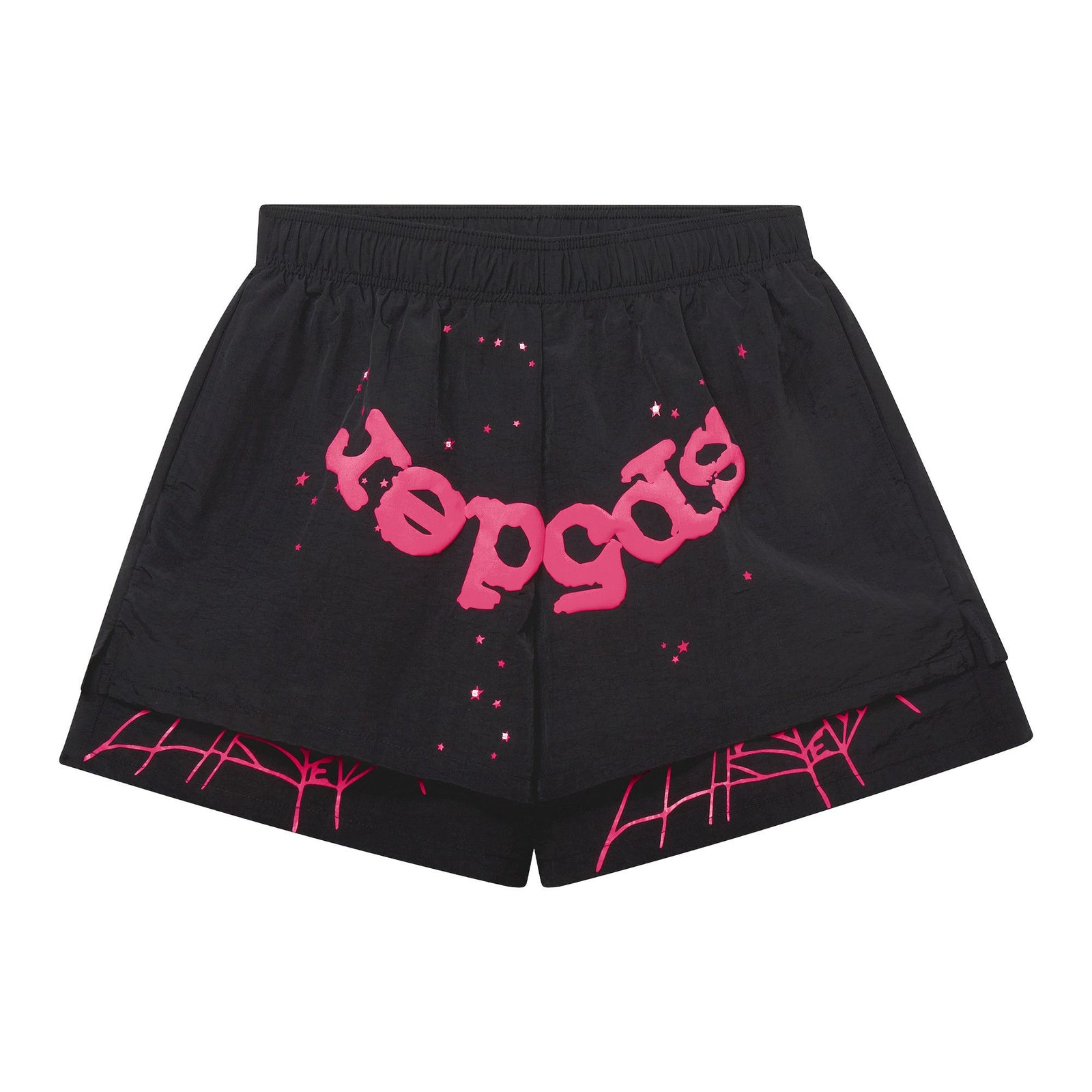 Sp5der OG Web Double Layer Short Black front