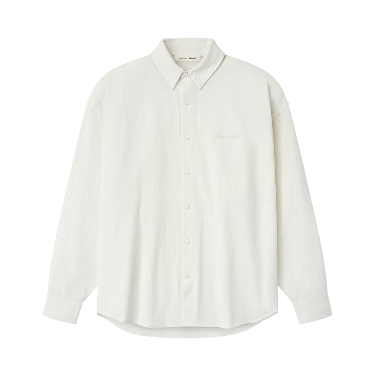 Fear of God Essentials Signature Button Up Shirt Ivory (SS26)