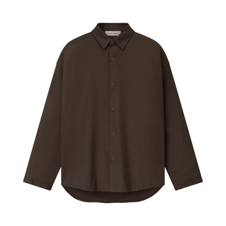 Fear of God Essentials Cotton Canvas Overshirt Brown (SS26)