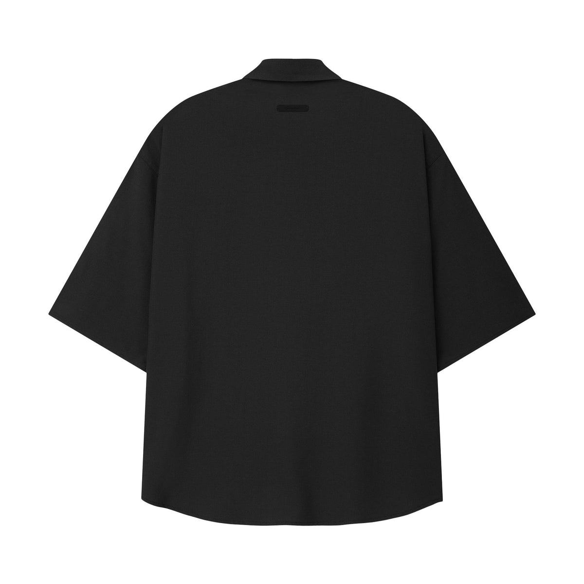 Fear of God Essentials Silk Blend 3/4 Sleeve Button Up Shirt Vintage Black (SS26)