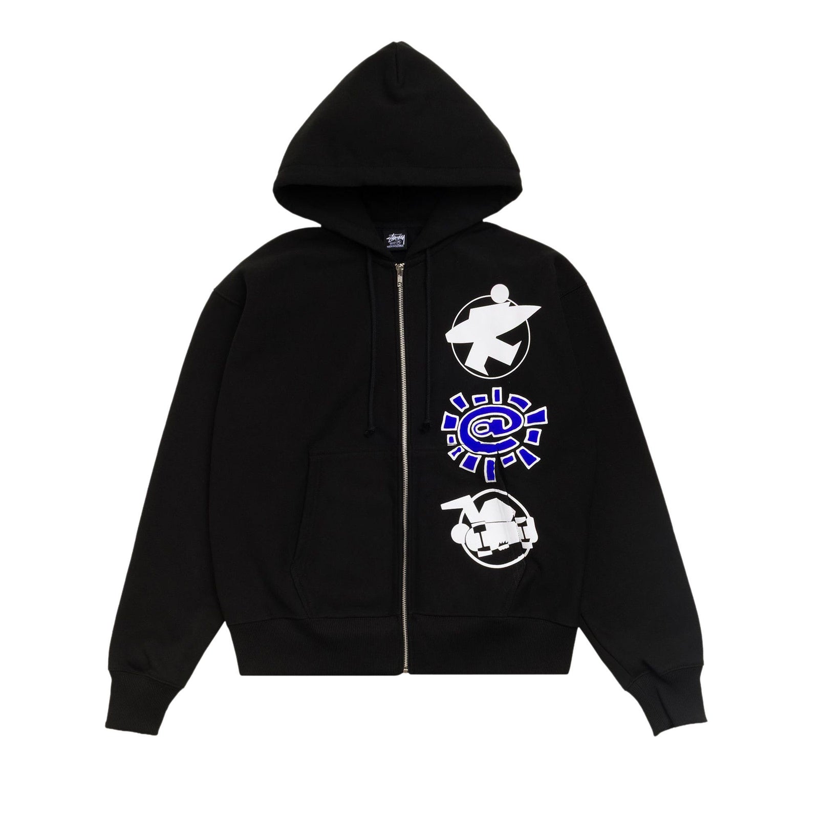 Stussy x Always Do What You Should Do Stack Zip Hoodie Black front