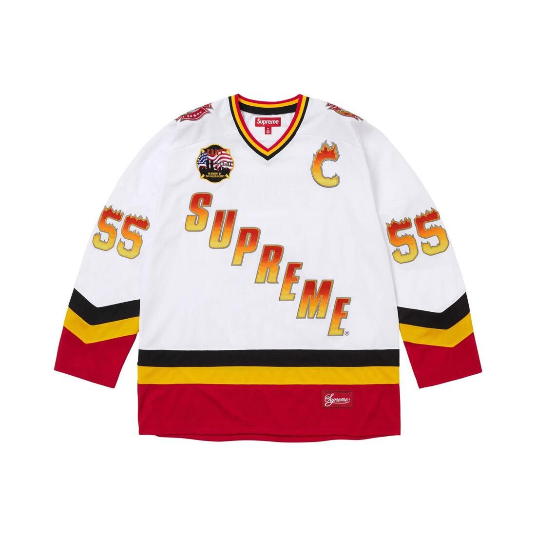 Supreme x FDNY Hockey Jersey White - Im Your Wardrobe