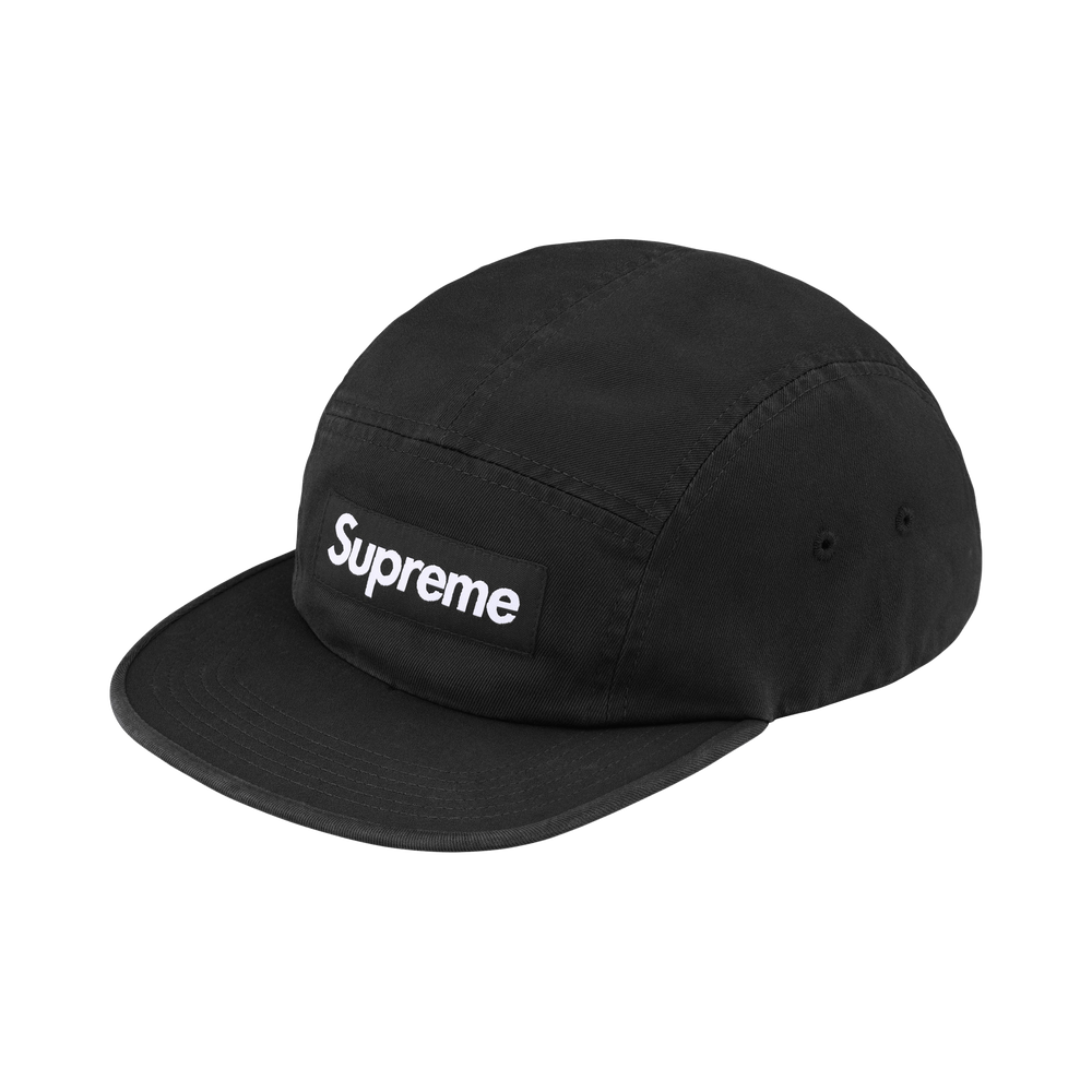 Supreme Washed Chino Twill Camp Cap (FW26) Black - Im Your Wardrobe
