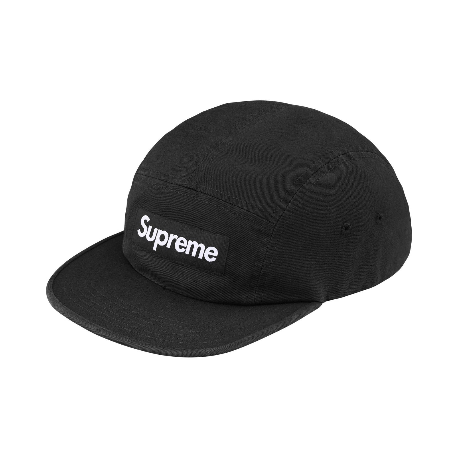 Supreme Washed Chino Twill Camp Cap (SS25) Black - Im Your Wardrobe