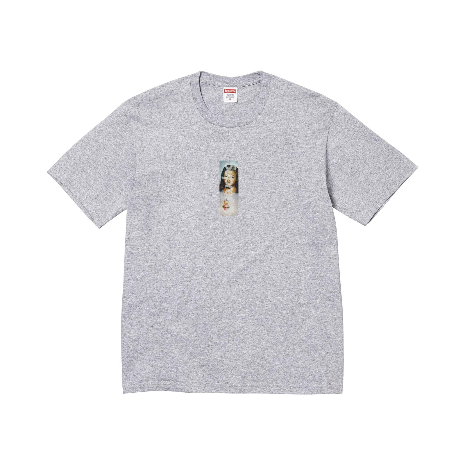 Supreme Prayer Card Box Logo Tee Heather Grey