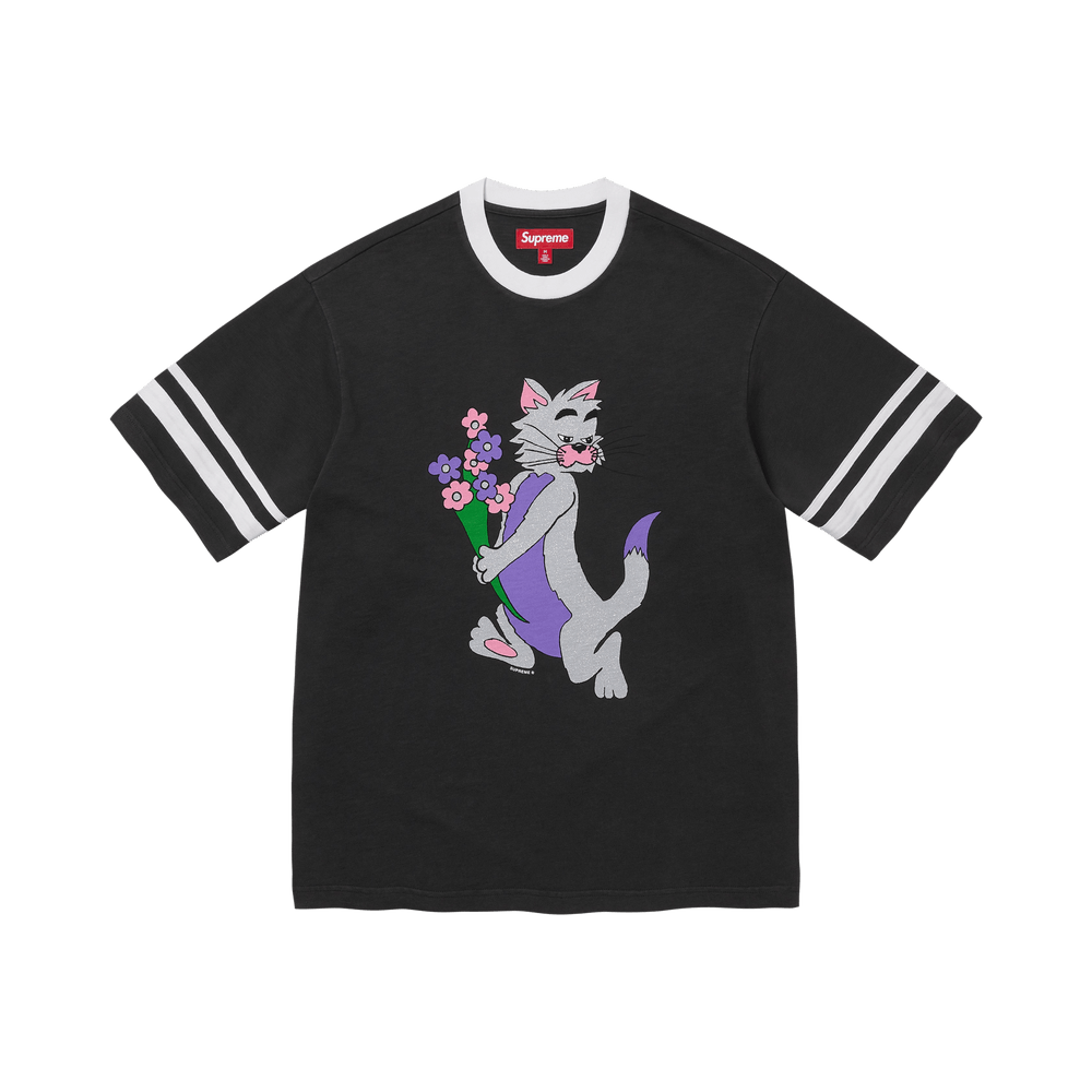 Supreme Glitter Cat Short-Sleeve Top Black - Im Your Wardrobe