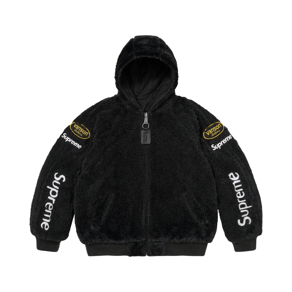 Supreme x Vanson Leathers Reversible Quilted Hooded Jacket Black - Im Your Wardrobe
