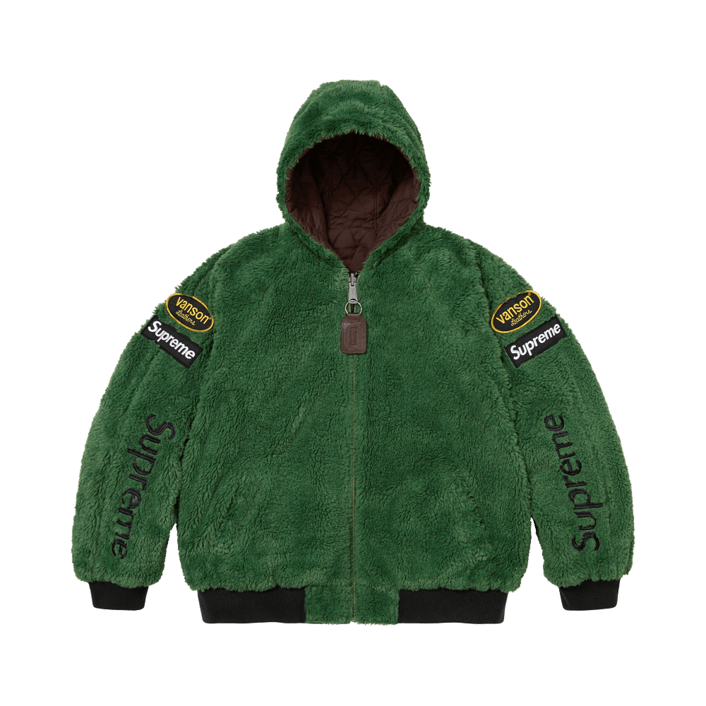 Supreme x Vanson Leathers Reversible Quilted Hooded Jacket Brown - Im Your Wardrobe