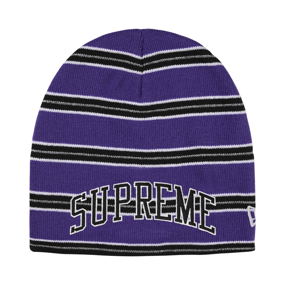 Supreme New Era Stripe Beanie Purple - Im Your Wardrobe