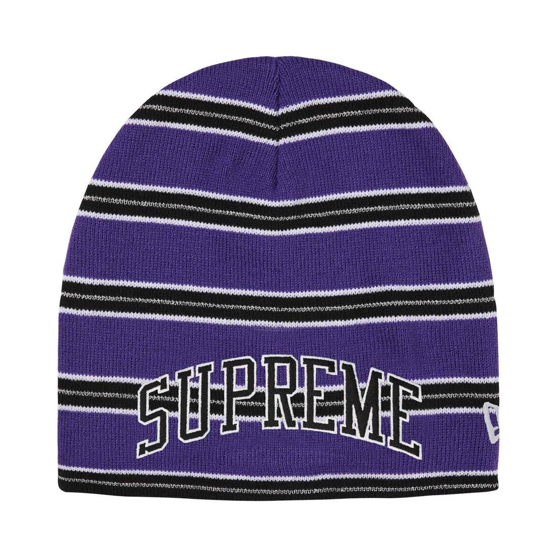 Supreme New Era Stripe Beanie Purple - Im Your Wardrobe
