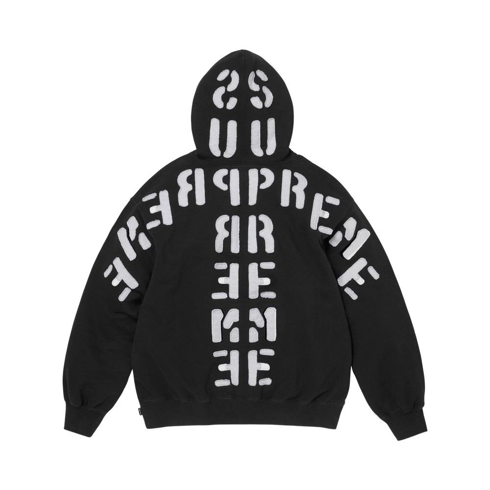Supreme Mirrored Appliqué Hooded Sweatshirt Black - Im Your Wardrobe