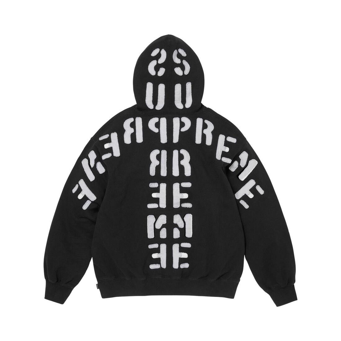 Supreme Mirrored Appliqué Hooded Sweatshirt Black - Im Your Wardrobe
