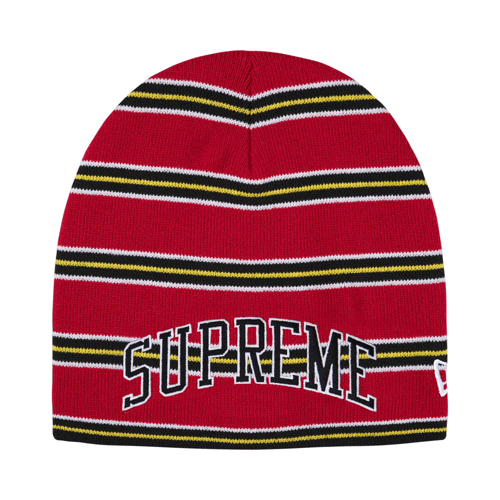 Supreme New Era Stripe Beanie Red - Im Your Wardrobe
