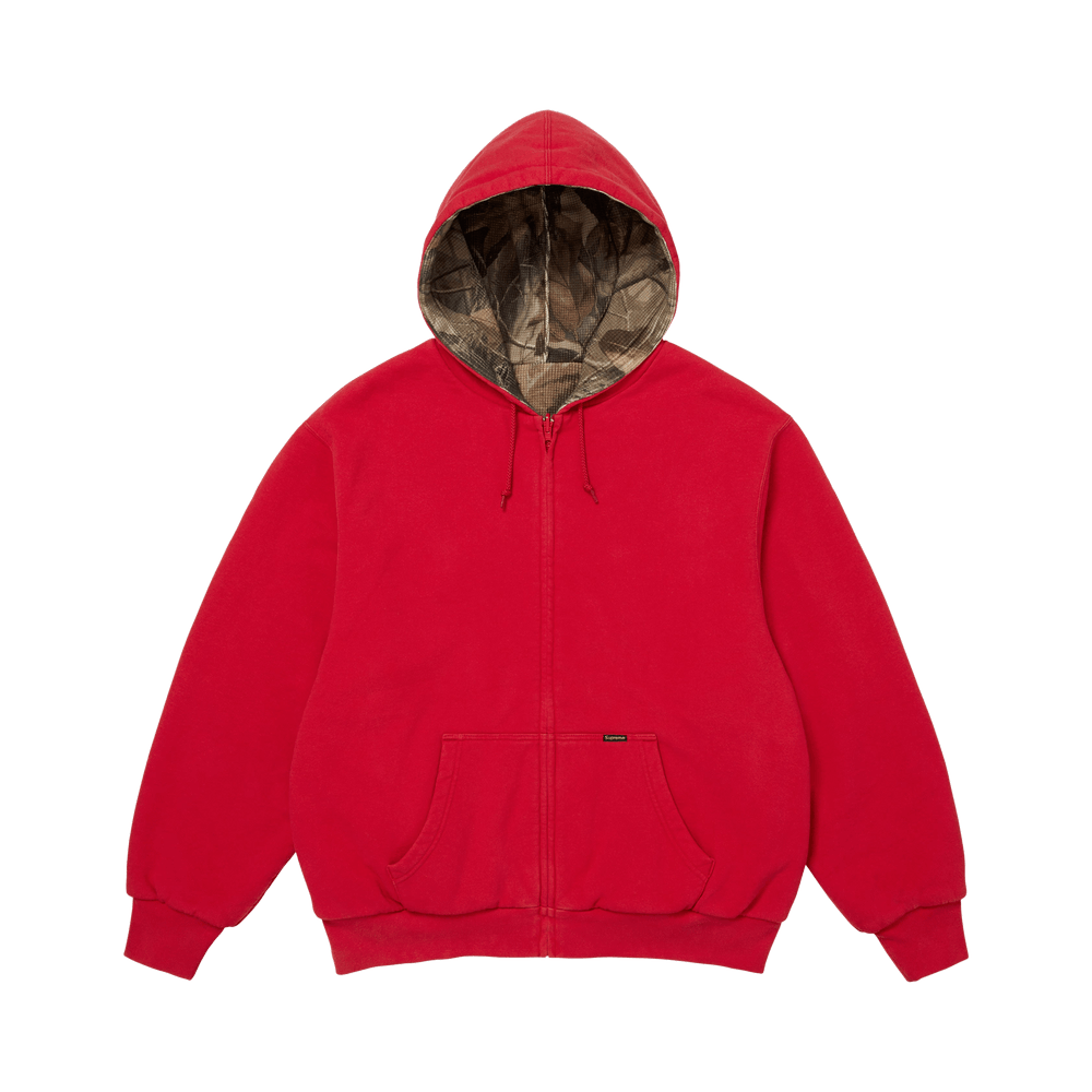 Supreme Reversible Work Zip Up Hooded Sweatshirt Red - Im Your Wardrobe