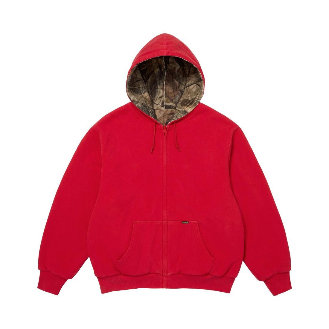 Supreme Reversible Work Zip Up Hooded Sweatshirt Red - Im Your Wardrobe