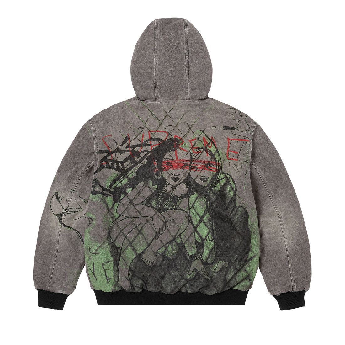 Supreme x Rita Ackermann Hooded Work Jacket Grey
