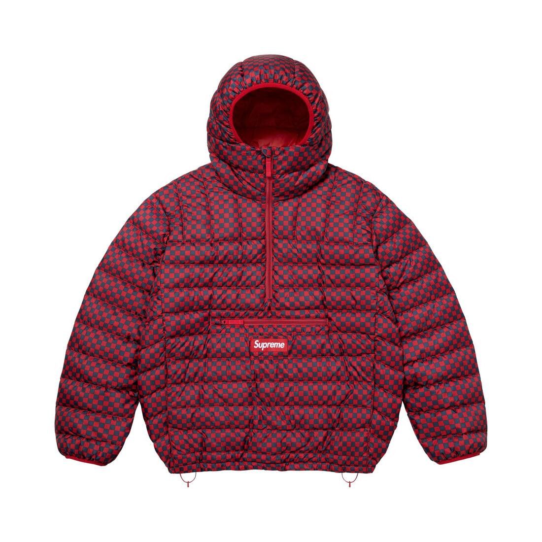 Supreme Micro Down Half Zip Hooded Pullover (FW26) Red Checkerboard