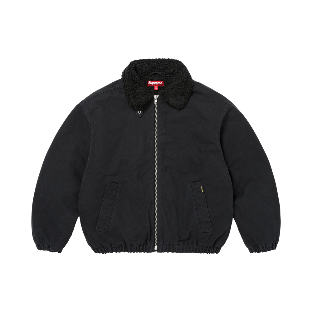 Supreme Faux Shearling Lined Bomber Jacket Black