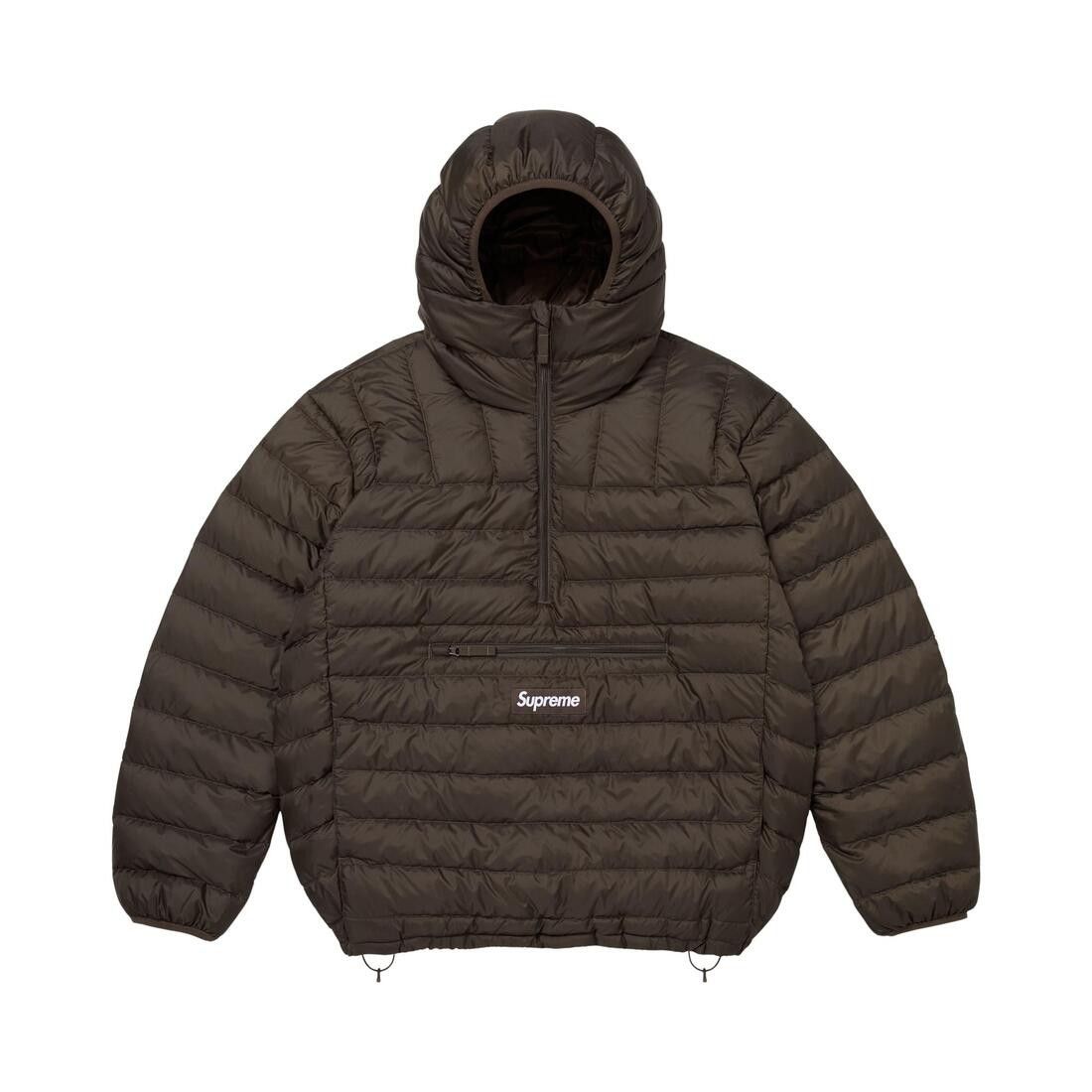 Supreme Micro Down Half Zip Hooded Pullover (FW26) Dark Brown
