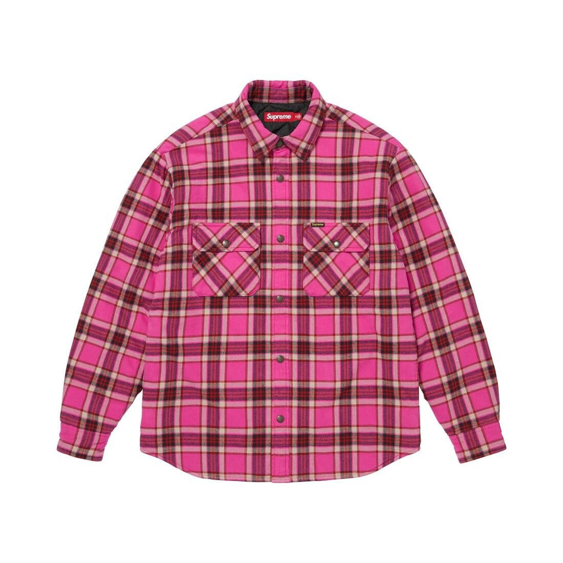 Supreme Quilted Lined Flannel Snap Shirt Pink