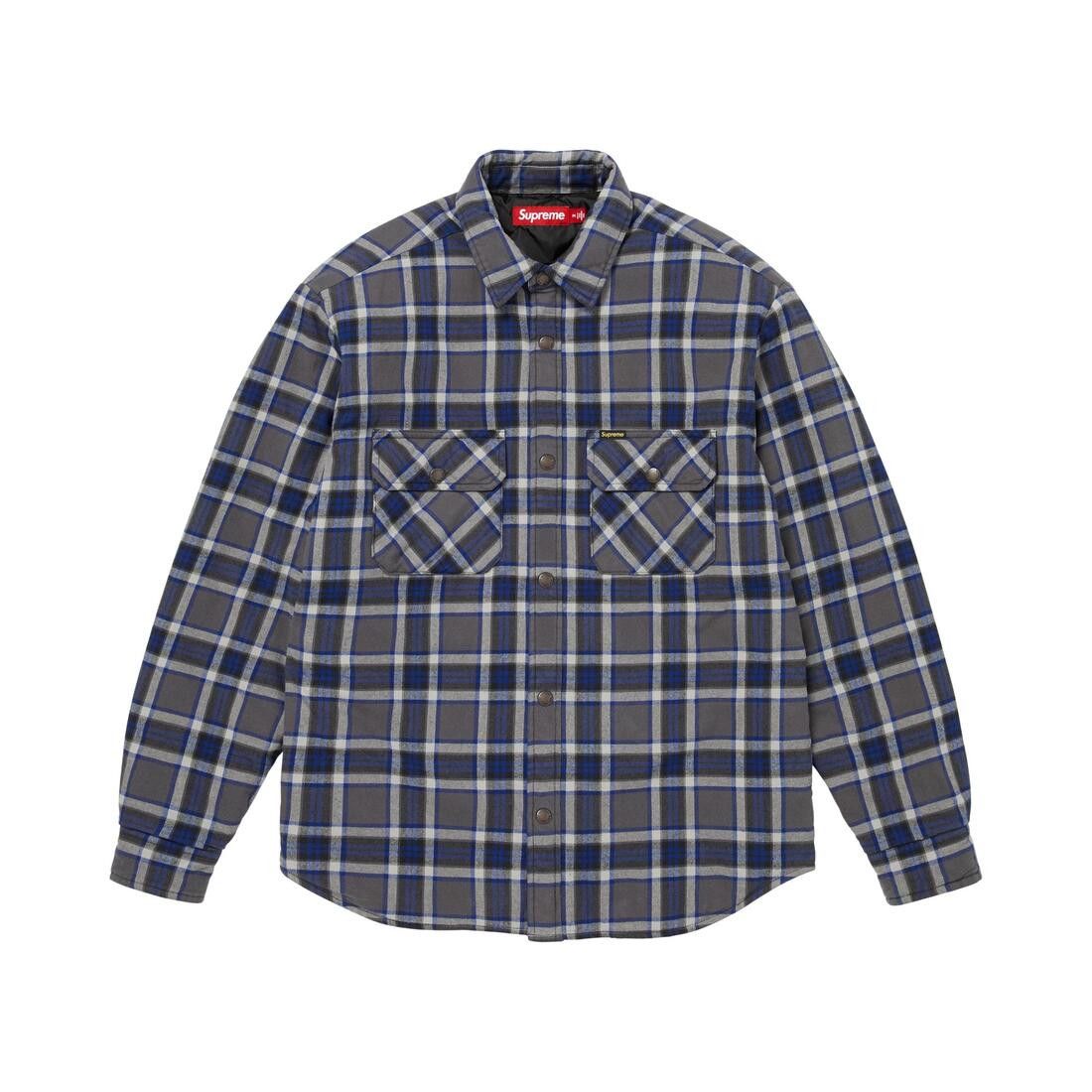 Supreme Quilted Lined Flannel Snap Shirt Black