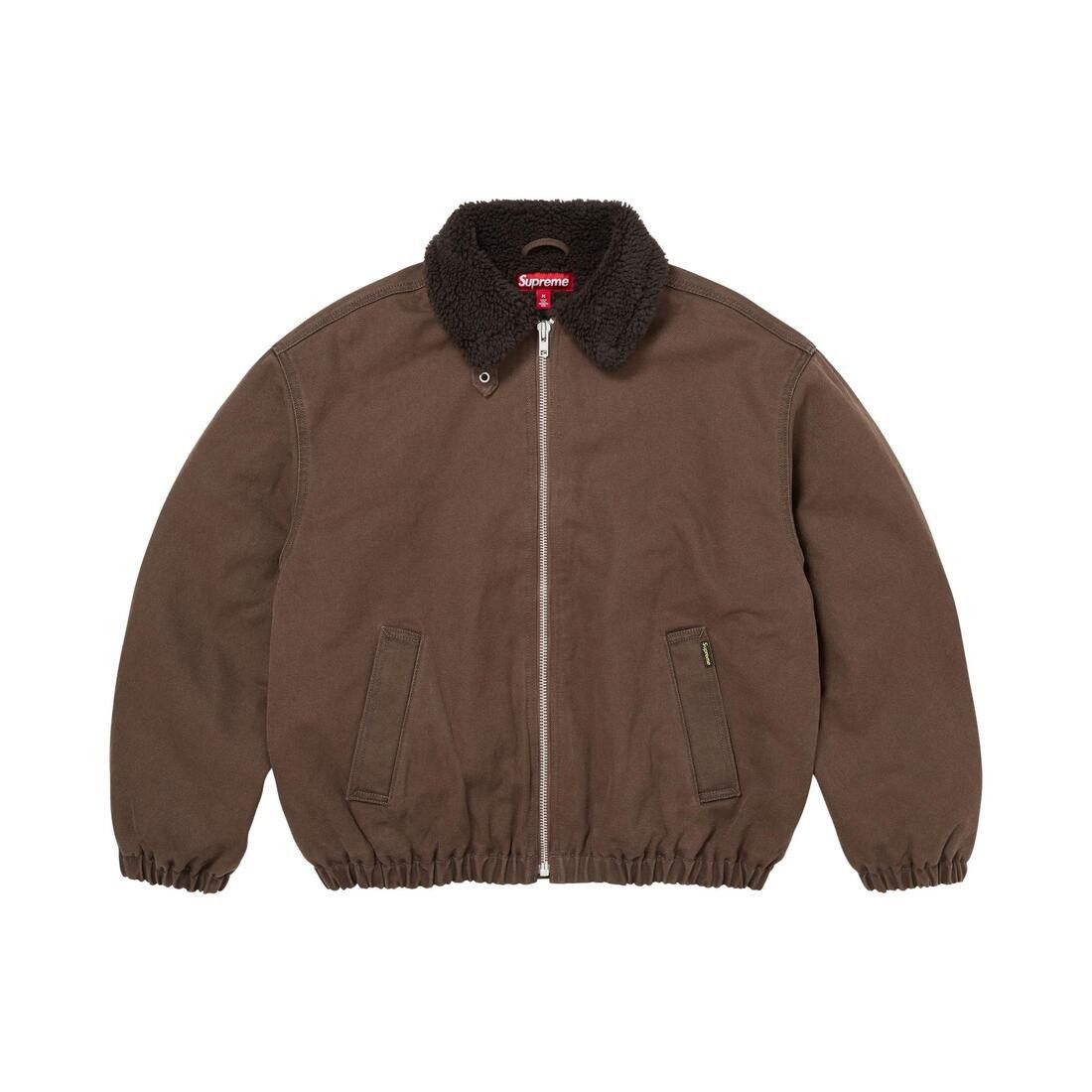 Supreme Faux Shearling Lined Bomber Jacket Brown