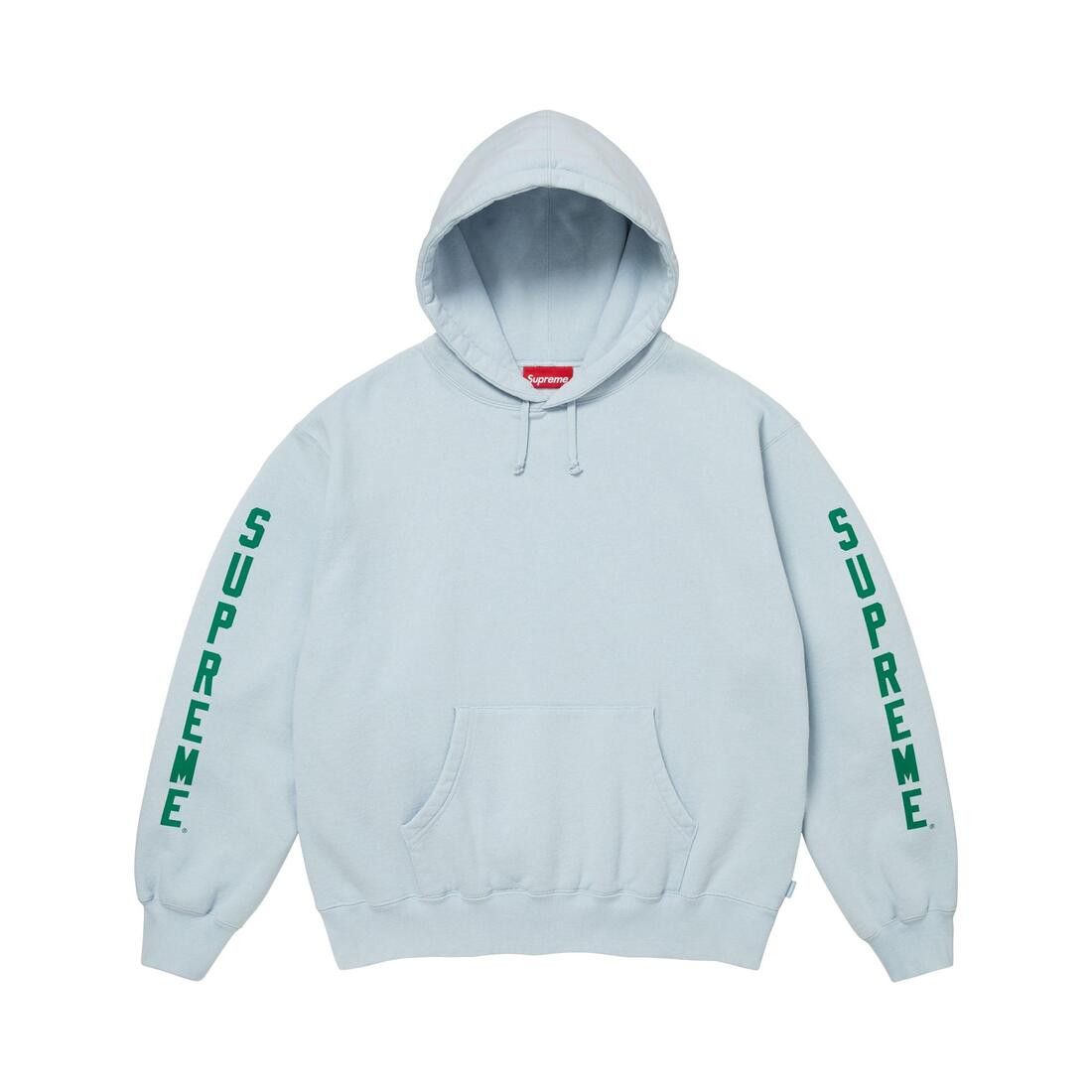 Supreme Washed Logo Hooded Sweatshirt Light Blue