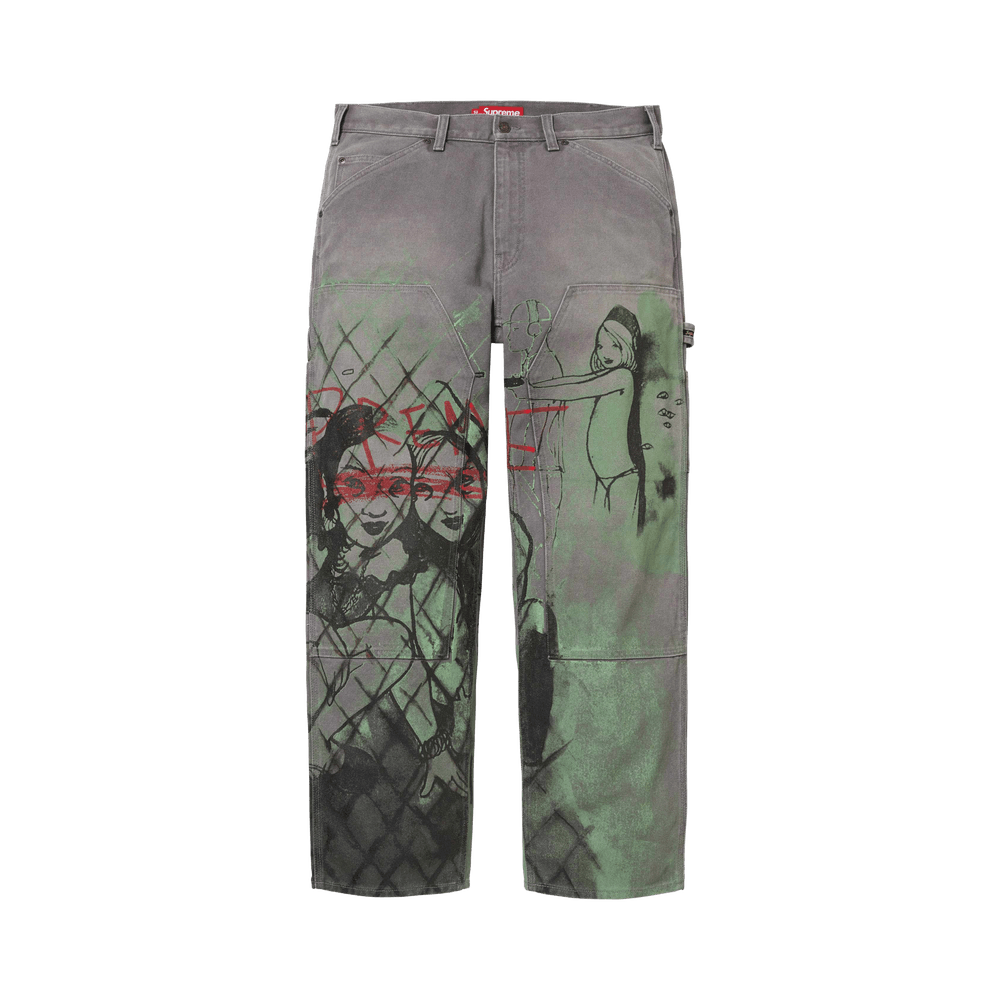 Supreme x Rita Ackermann Double Knee Painter Pant Grey