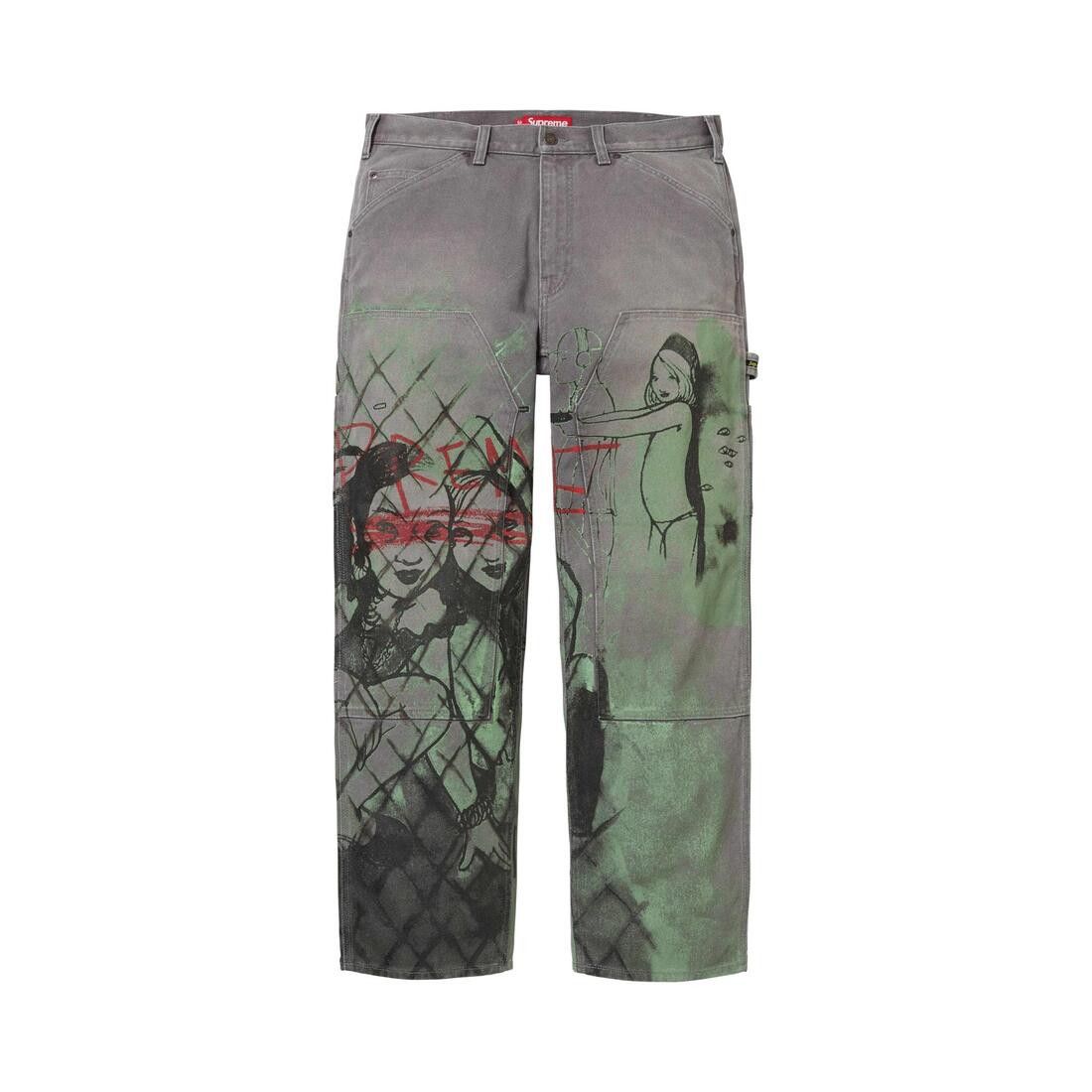 Supreme x Rita Ackermann Double Knee Painter Pant Grey