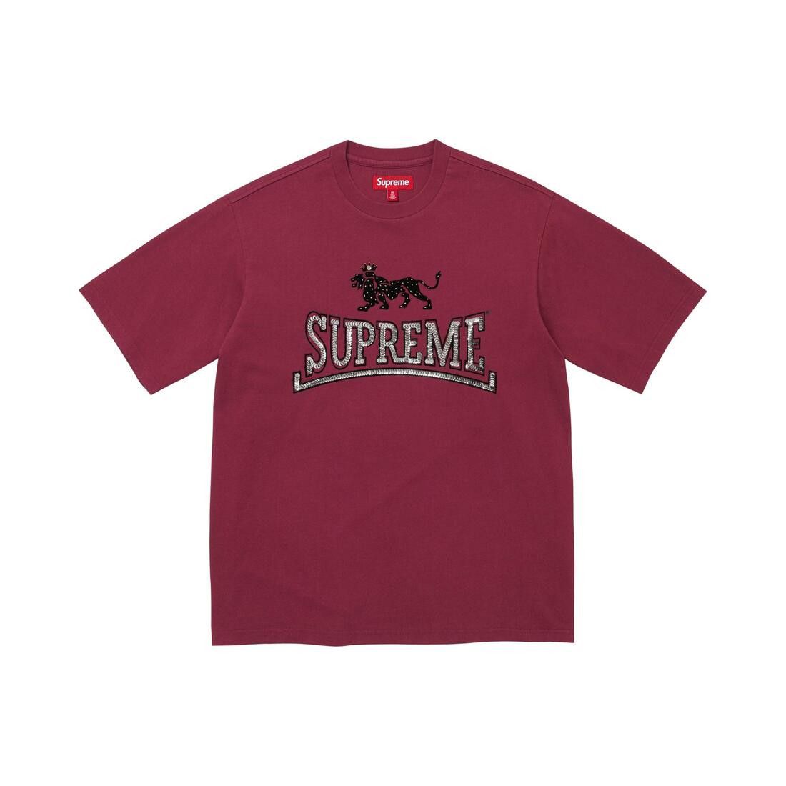 Supreme Milan Sequin Short-Sleeve Top Maroon