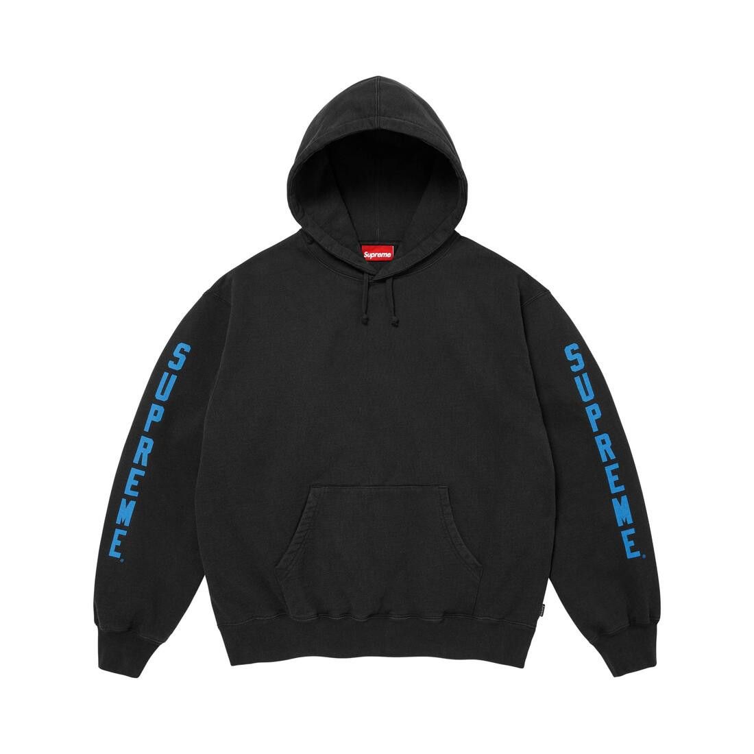 Supreme Washed Logo Hooded Sweatshirt Black