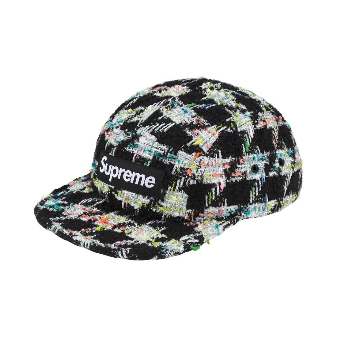Supreme Metallic Bouclé Camp Cap Black